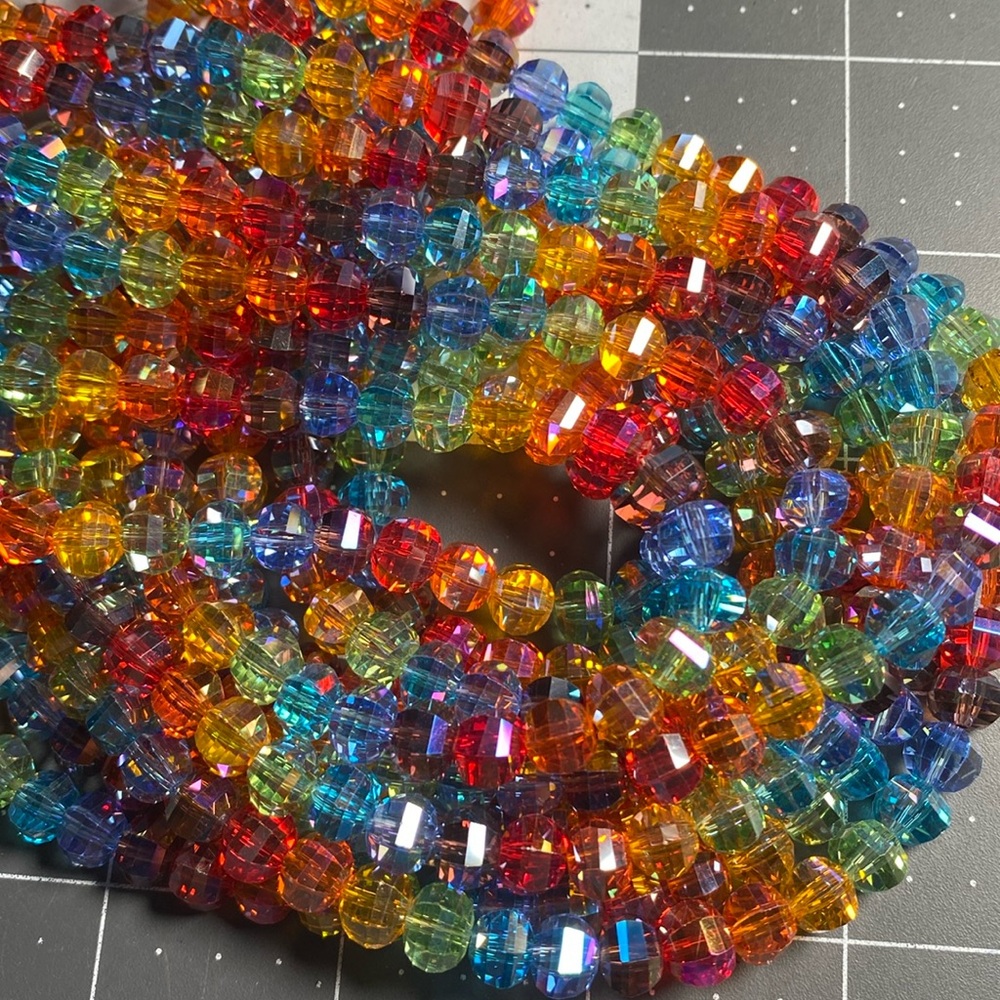 Faceted Crystal: 8mm Rainbow Strand (56 beads)